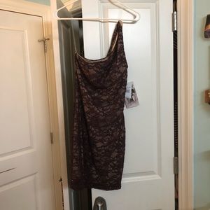 Purple One Shoulder Lace Dress